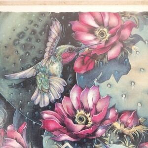 Set of 2 Jody Bergsma Alaska Hummingbirds Watercolor Framed Cards 5 x 7 vintage